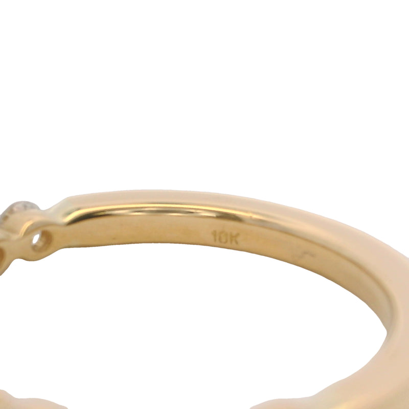 Solid 18kt Yellow Gold and 2-Prong Set 0.44ctw Diamond Half-Eternity Wedding Band Ring Size 5
