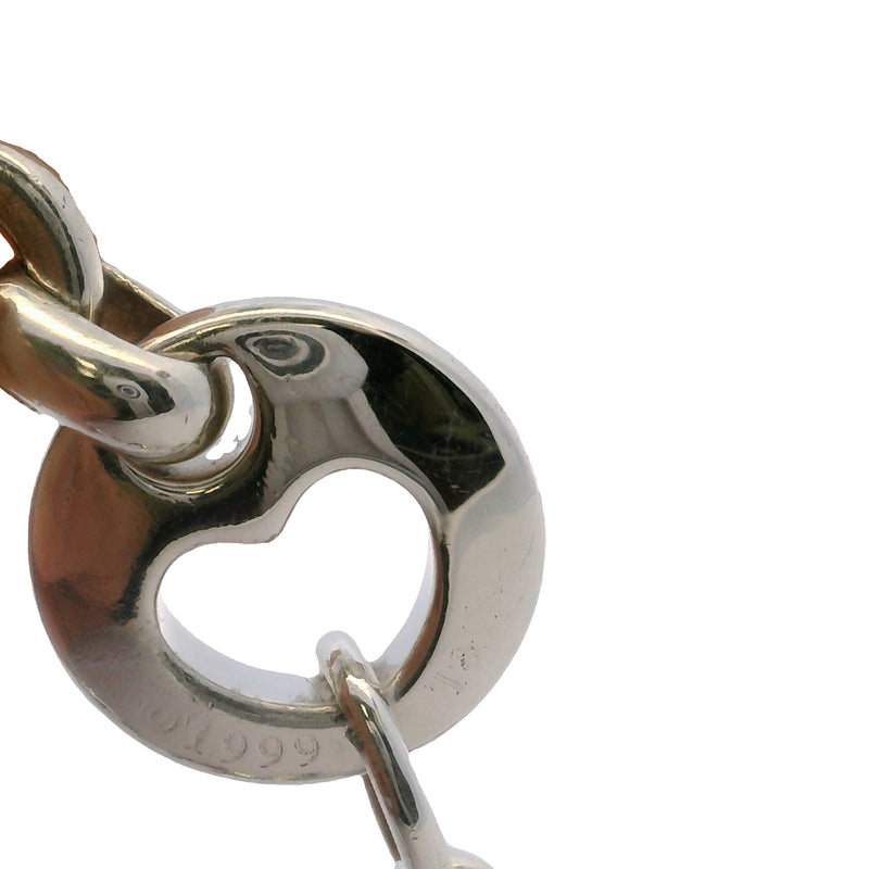 Vintage 1999 Tiffany & Co 925 Sterling Silver Open Heart Link 7" Bracelet