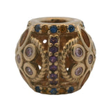 Pandora Rare Retired "Color Fresco" Multicolor CZ 14kt Yellow Gold Spacer Charm