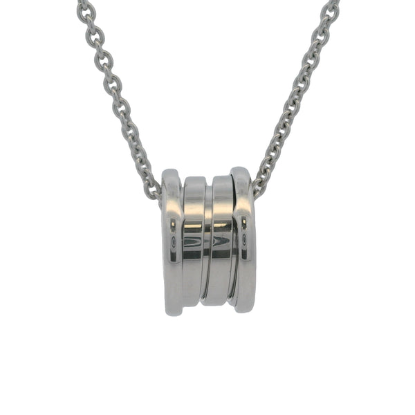 Bulgari Bvlgari Solid 18kt White Gold Classic Spring B.zero1 16" Necklace Made in Italy