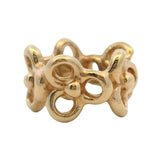 Pandora Solid 14kt Yellow Gold Floral Trinity Flower Spacer Charm