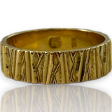 Vintage 1950-70s Solid 18kt Yellow Gold Textured Band Stackable or Wedding Size 4.5 Ring