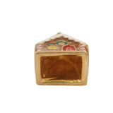 Solid 14kt Yellow Gold and Colorful Enamel Gingerbread House Holiday Charm Pendant