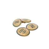 Antique Early 1900s Solid 14kt 585 Yellow Gold and Blue Enamel N Initial 12g Cufflinks