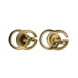Gucci GG Running Logo Stud Earrings In Solid 18kt Yellow Gold Made in Italy