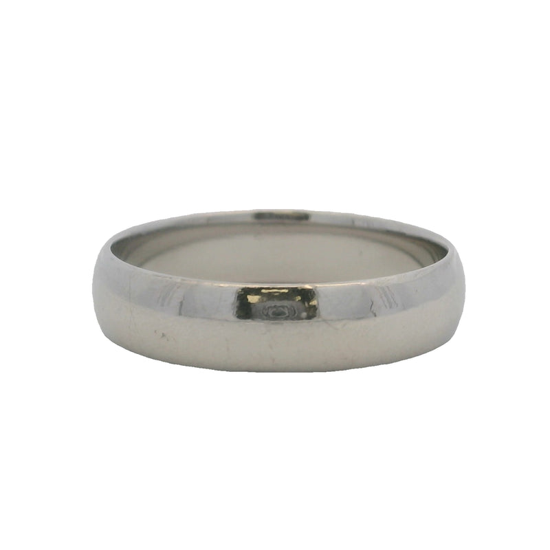 Anillo de bodas Blue Nile para hombre en platino macizo 900 de 5 mm con forma de D, talla 9