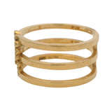 Gucci Italian Retired Solid 18kt Yellow Gold and Diamond GG Running Logo Ring Size 6