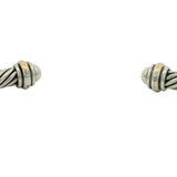 David Yurman Solid 925 Sterling and 18kt Yellow Gold Cable Flex Cuff Bracelet 6"