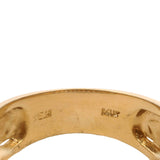 Vintage Solid 14kt Yellow Gold 0.60ctw Sapphire and 0.46ctw Diamond Floral Cluster Band Size 7