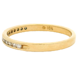18kt Yellow Gold and Channel Set Diamond Half Eternity Wedding Stackable Band Size 6.75