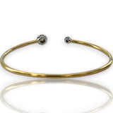Two-Tone 18kt 0.15ct Diamond Halo Flexible 6" Cuff Bracelet Stamped Ed