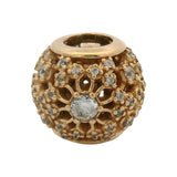 Pandora Solid 14kt Yellow Gold and CZ Inner Radiance Bead Slider Spacer Charm
