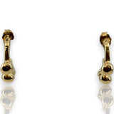 Solid 14k Yellow Gold Granulation Beaded 16mm Hoop Stud Earrings