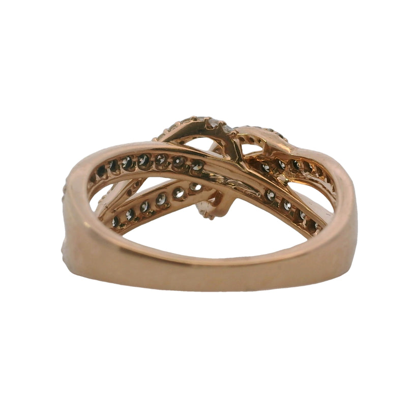 Le Vian 14kt Rose Gold White and Cognac 1/2ctw Diamond Loop Orbit Ring Size 7