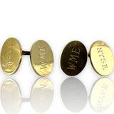 Antique 1900-1930s Tiffany & Co Signed Heavy 20g Solid 14kt Gold Engraved Early Chain Cufflinks