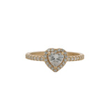 Pandora Solid 14kt Yellow Gold and Cubic Zirconia Elevated Heart Ring Size 9