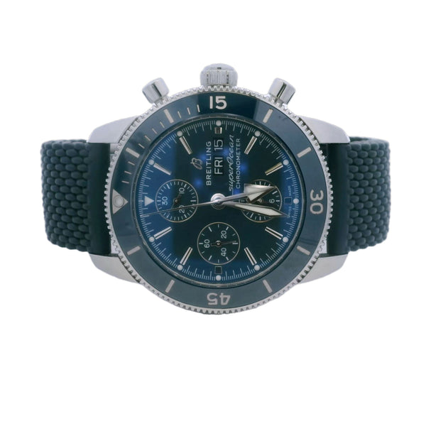 Breitling SuperOcean Heritage 44 A13313 Chronograph 44mm Blue Dial Steel Rubber Strap Watch