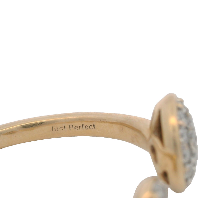 Just Perfect Solid 14kt Yellow Gold Diamond Cluster Small and Large Circle Wrap Fashion Ring Size 6