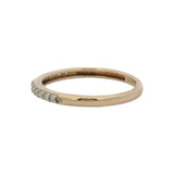 Solid 10k Yellow Gold Diamond 2mm Half-Eternity Stackable Band Ring Size 5.75