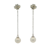 Vintage Tiffany & Co Ziegfeld Collection Solid 925 Sterling Silver and Freshwater Pearl Dangle Earrings