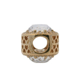 Pandora Solid 14kt Yellow Gold and CZ "Radiant Hearts" Spacer Charm