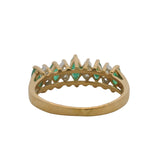 Cardow Jewelry Alternating Marquis Emerald and Diamond 14kt Yellow Gold Ring Size 5.5
