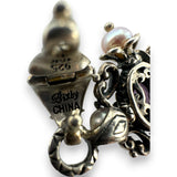 Barbara Bixby 925 Sterling Silver and 18kt Yellow Gold Key Enhancer Pendant with Amethyst, Iolite, and Pearls