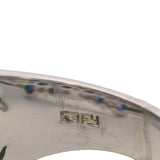 EFFY 14kt White Gold 17.5mm Cluster Statement Band with Oval Sapphires and Diamonds Size 7.5