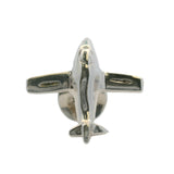 Vintage 925 Sterling Silver 3D Airplane Plane Single Cufflink