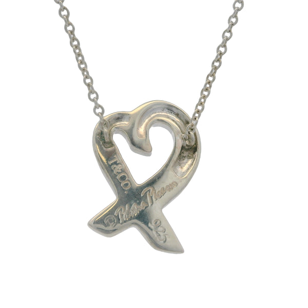 Tiffany & Co Paloma Picasso Collection Loving Heart 16" Necklace In 925 Sterling Silver