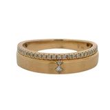 Solid 14kt Yellow Gold Princess and Round Cut Diamond Crown Style 5.3mm Band Ring Size 10