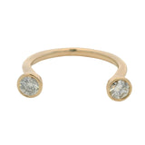 Solid 14kt Yellow Gold Dual Diamond 0.30ctw Horseshoe Wrap "Floating" Diamonds Ring Size 4