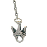 Solid 925 Sterling Silver Dangling Skulls Skeleton 16" Toggle-Style Chain Necklace
