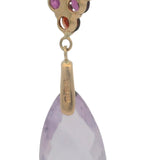 Zoe B Solid 14kt Yellow Gold Amethyst, Garnet, and CZ Drop Station Necklace 17.5"