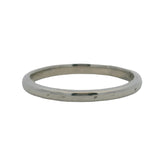 Antique 1930 Solid 18kt White Gold Thin 2mm Wedding Stackable Band Ring Size 6.5