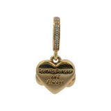 Pandora 14kt Yellow Gold CZ Enamel "Family Forever" Infinity Heart Dangle Charm