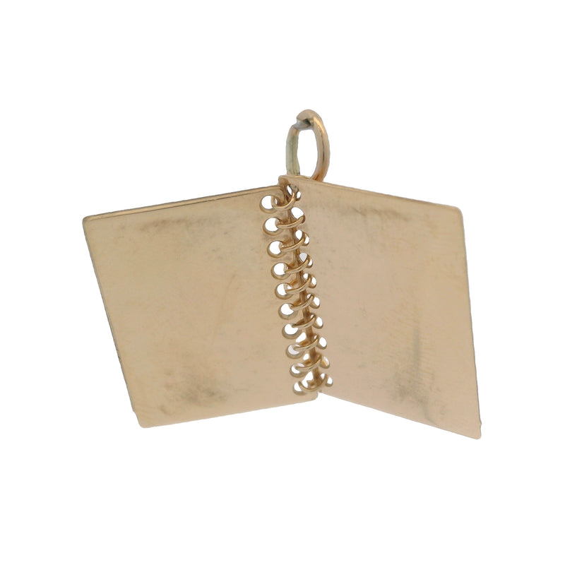14kt Yellow Gold United States of America Passport Open Engravable Notebook Charm