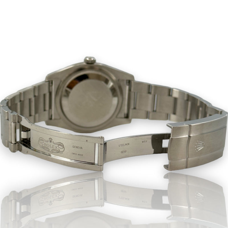 Rolex Oyster Perpetual 36mm Stainless Steel Blue Dial 116000 B&P Watch
