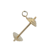 Solid 14kt Yellow Gold Barbell Drop/Dangle Charm/Pendant