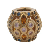 Pandora Rare Retired 14kt Yellow Gold "Color Fresco" Multicolor CZ Spacer Charm