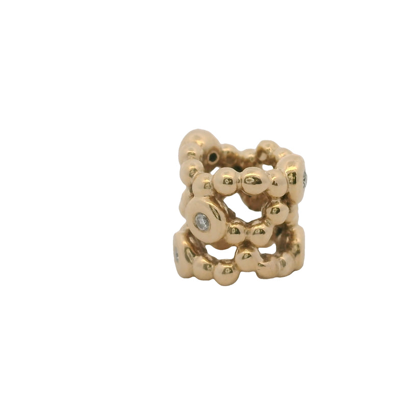 Pandora Retired Solid 14k Yellow Gold and Diamond Precious Memory Spacer Slider Charm