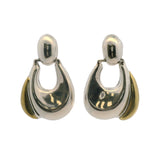 Caton 925 Sterling Silver Mexican Modernist Drop/Dangle Doorknocker Earrings