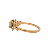 18kt Rose Gold Wrapped Vines Leaves Cabochon Lab Opal Solitaire Ring Size 8.5