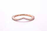 Pandora ALE Cubic Zirconia Wishbone 14K 585 Rose Gold Plated Metal Ring 52 US 6