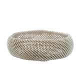Retired Tiffany & Co 925 Sterling Silver Mesh Somerset 21mm Bangle Bracelet 8"