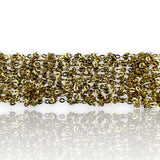 14kt Solid Yellow Gold 40" Sparkling Reflective Mesh Lariat Tie Necklace With Chain Tassels Made in Italy