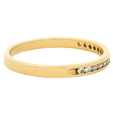18kt Yellow Gold and Channel Set Diamond Half Eternity Wedding Stackable Band Size 6.75