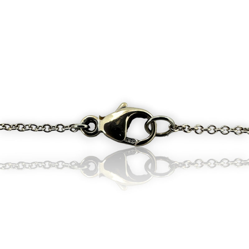 Dana Rebecca Designs 14kt White Gold and Diamond 3 Square Split-Chain Pendant 16" Necklace