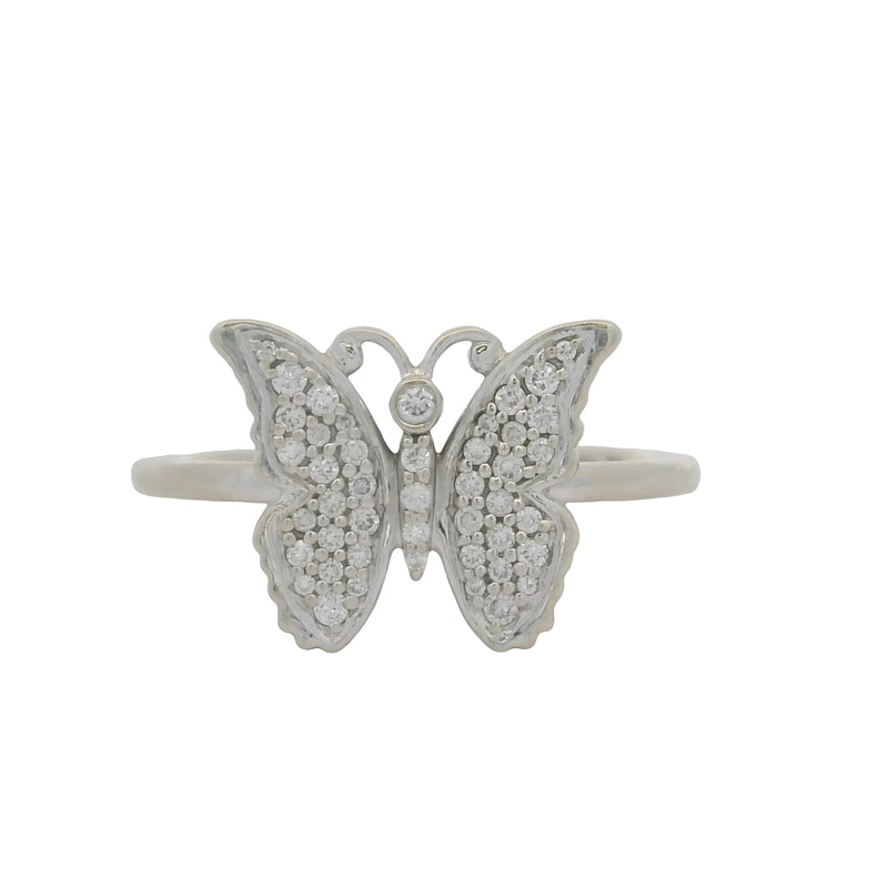 Icebox Solid 14kt White Gold and 0.40ctw Diamond Butterfly Ring Size 7
