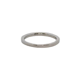 Solid 14kt White Gold and Diamond 2mm Stackable Wedding Ring Size 5